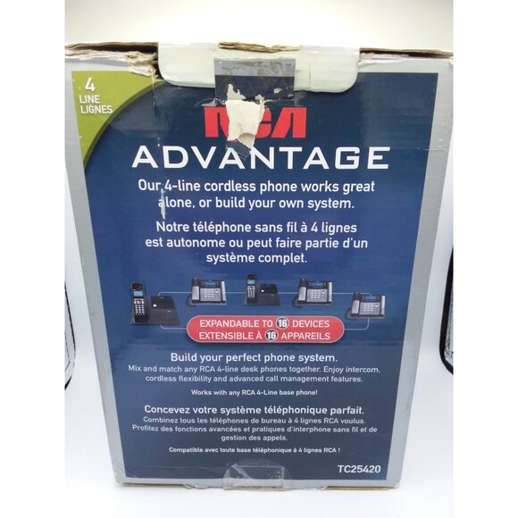 RCA Visys 4 Line Business Cordless Office Phone TC25420 with Box - Picture 4 of 15